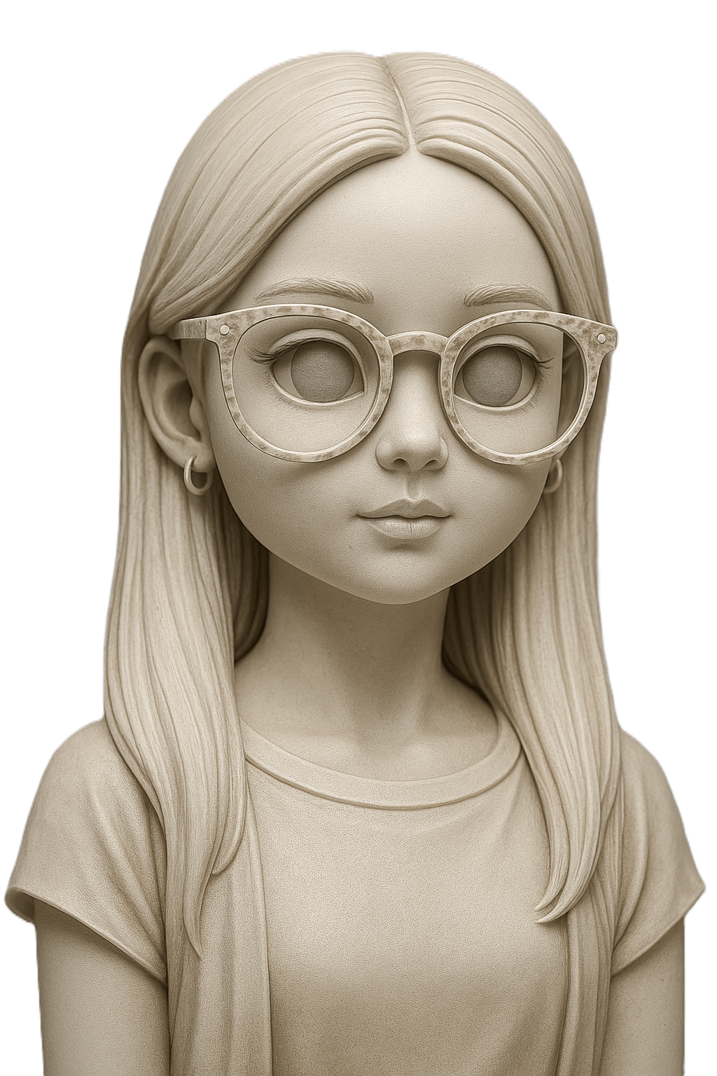 portait en version statue grecque de la freelance