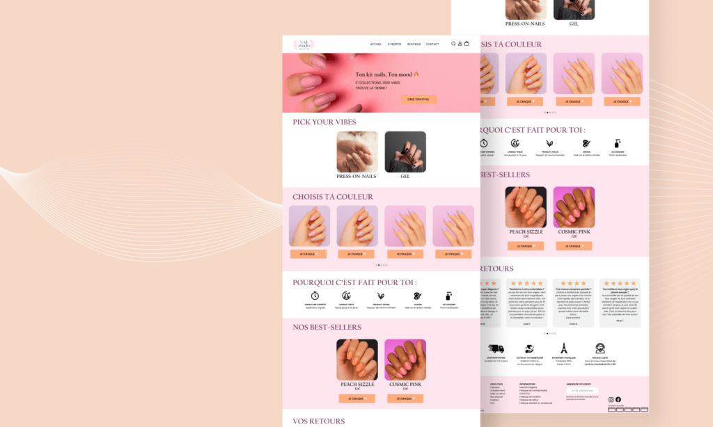 Portfolio : mock-up du site en responsive de Nailicious
